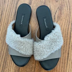 Newbark Shearling Slides - sz 6